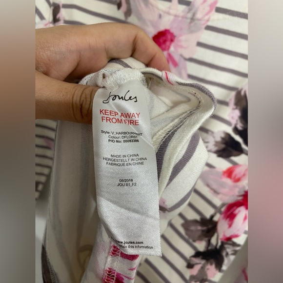 Joules Floral and Striped Pattern Long Sleeve Top Size 8 - Picture 9 of 13